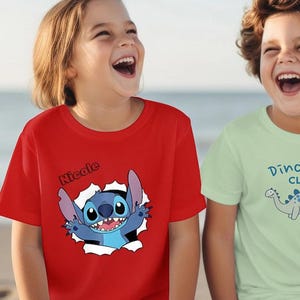 T-shirt Personalizzata Unisex da Bambino Personaggio Stitch in sei varianti 100% cotone
