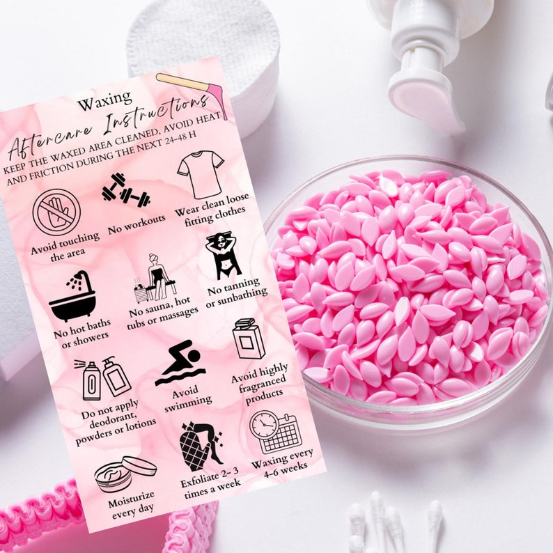 Waxing Aftercare Card Hair Removal Aftercare Card Waxing Etsy
