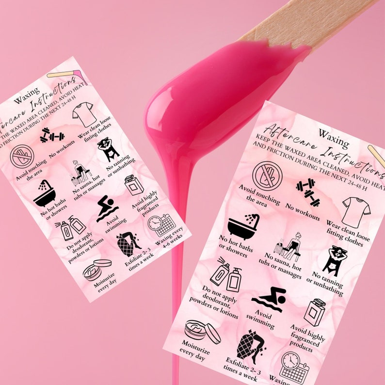 Waxing Aftercare Card Hair Removal Aftercare Card Waxing Etsy