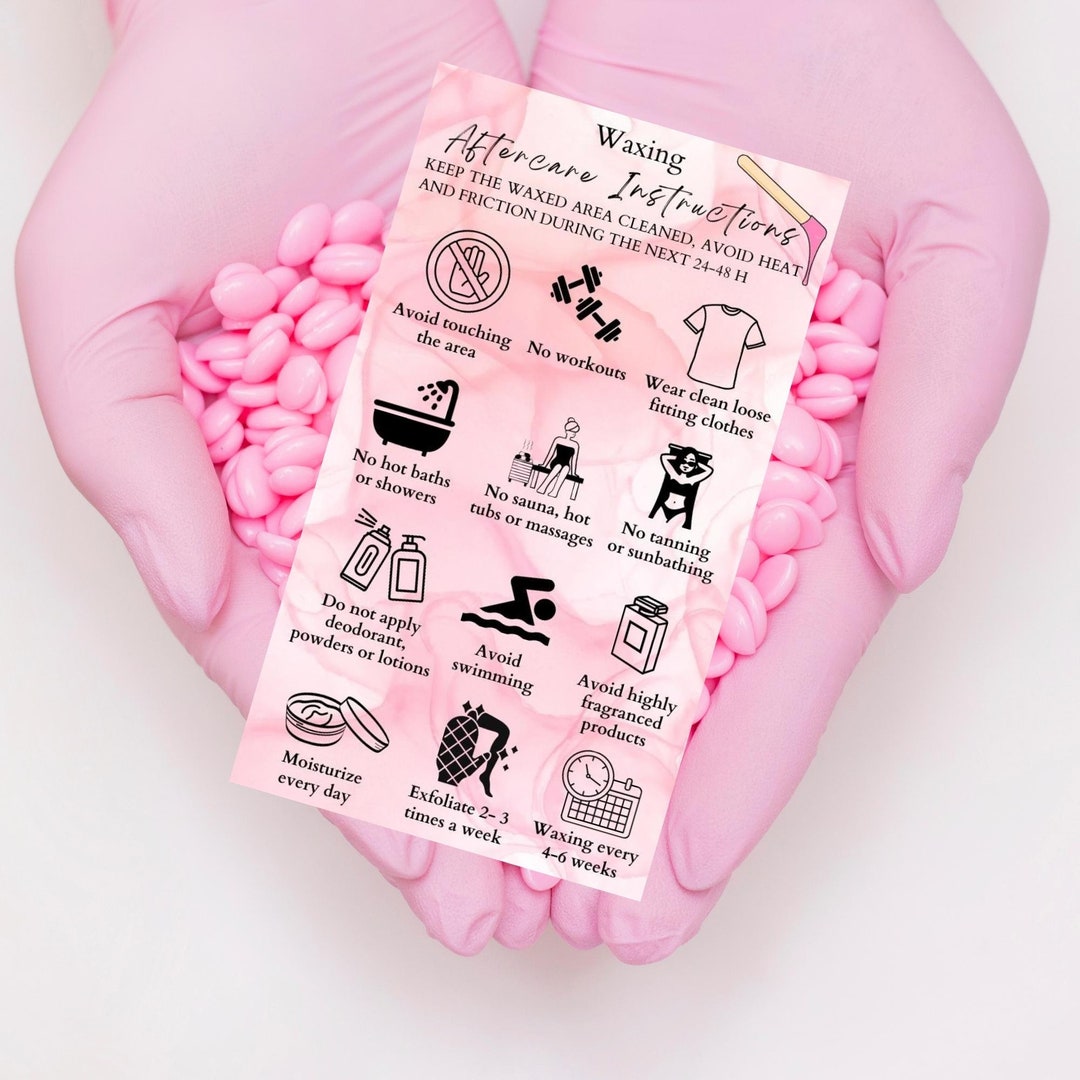 Waxing Aftercare Card, Hair Removal Aftercare Card, Waxing Salon Card