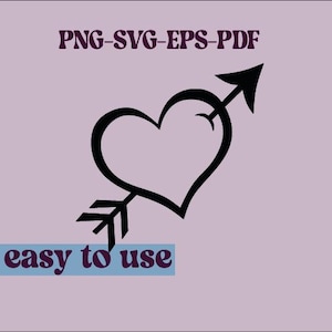 Heart with Arrow Vector: Instant Download for Valentine’s Day Instant Download