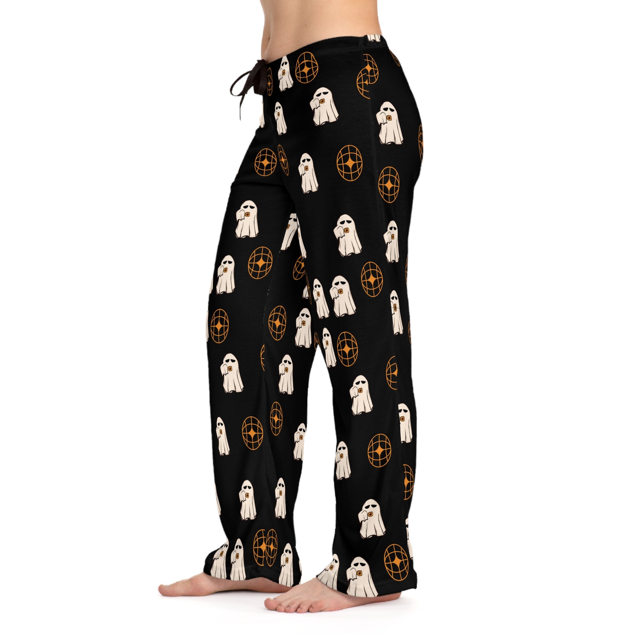 Women's Halloween Pajama Pants Funny Halloween Pants Coffee Ghost