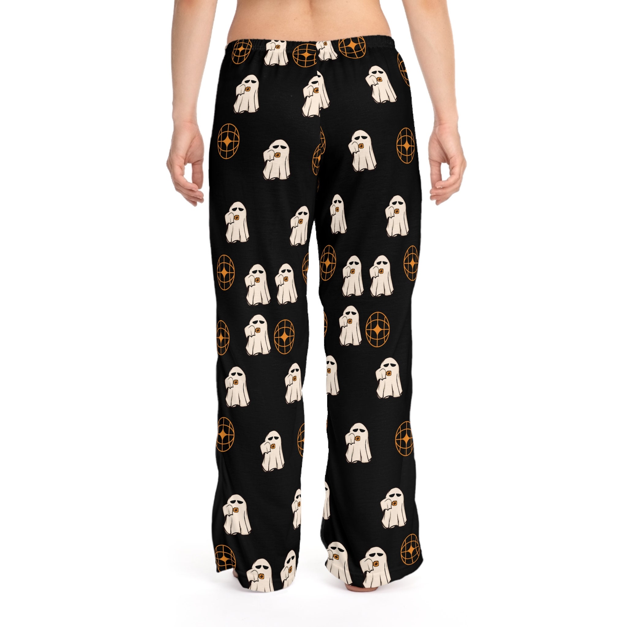 Women's Halloween Pajama Pants Funny Halloween Pants Coffee Ghost