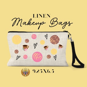 Concha Zipper Pouch: Latina Linen Makeup Bag