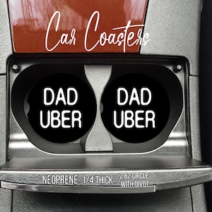 お父さん、お父さんUber、車用コースター、父の日、ギフト、花柄、車用コースター、車の装飾、かわいい車、ドリンクウェア、