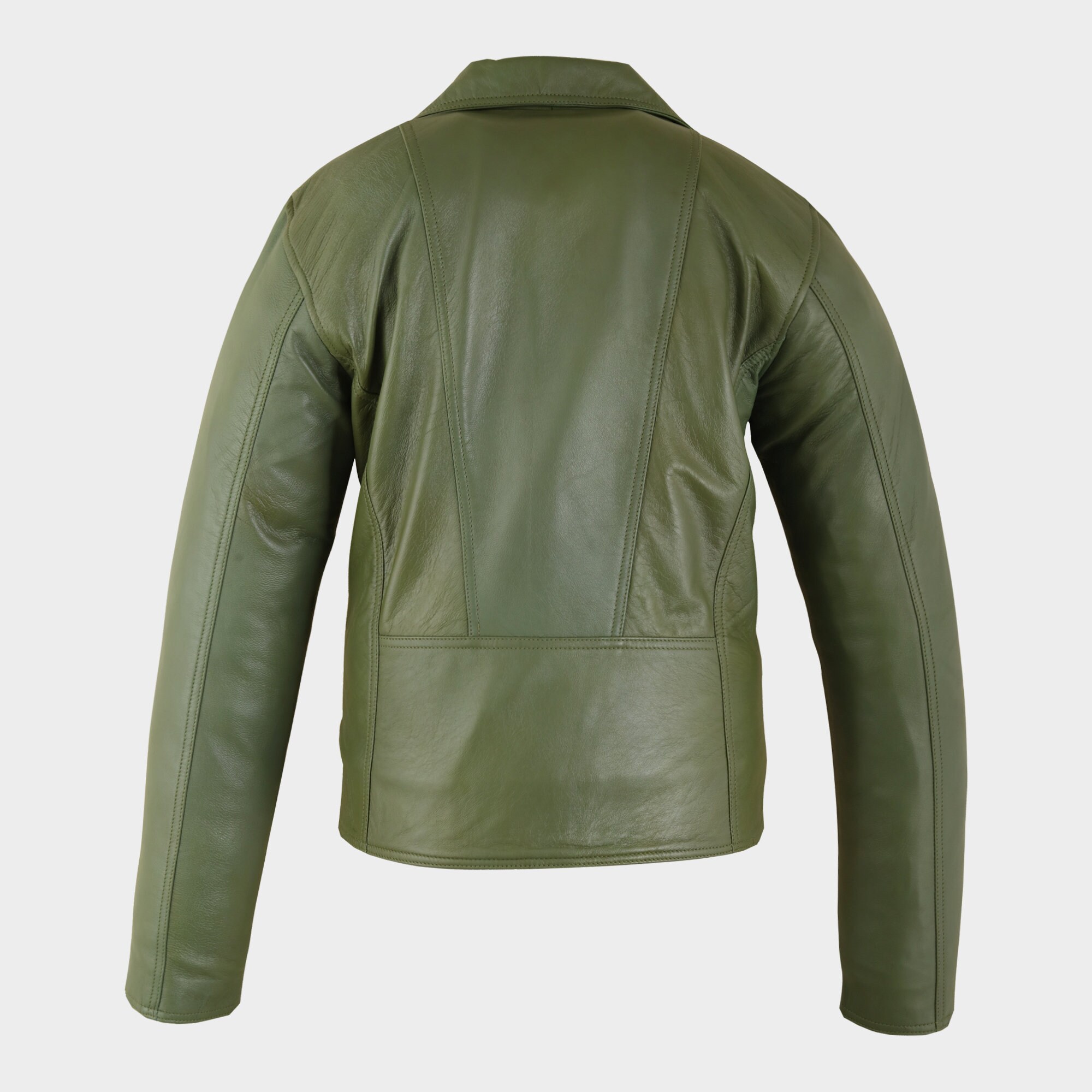 Olive Green Leather Jacket Olive Green Womens Leather Jacket Etsy