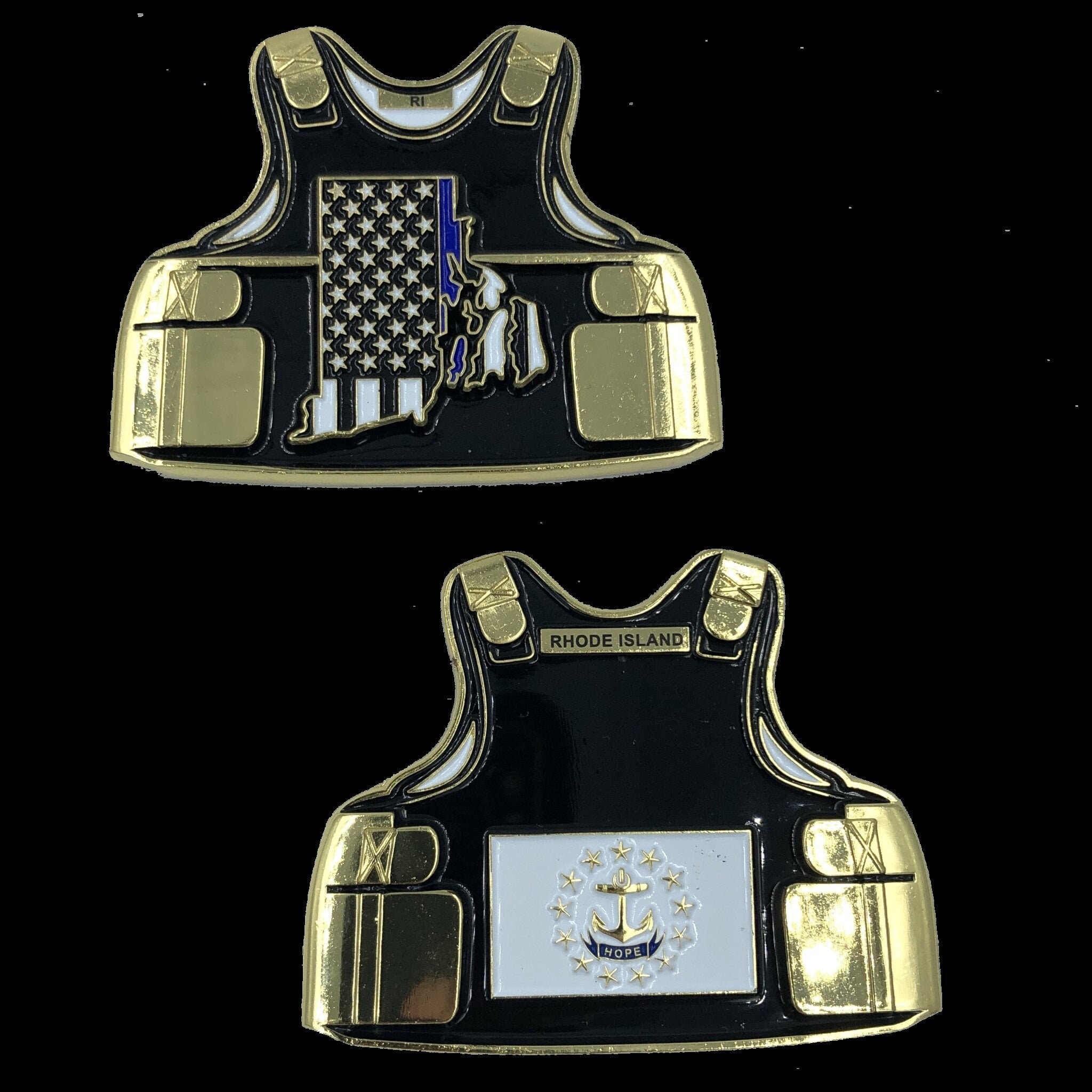 Rhode Island LEO Thin Blue Line Police Body Armor State Flag Etsy