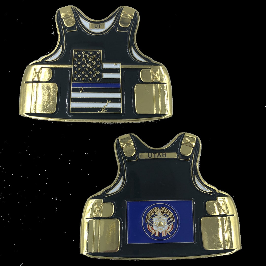 Utah LEO Thin Blue Line Police Body Armor State Flag Challenge Etsy