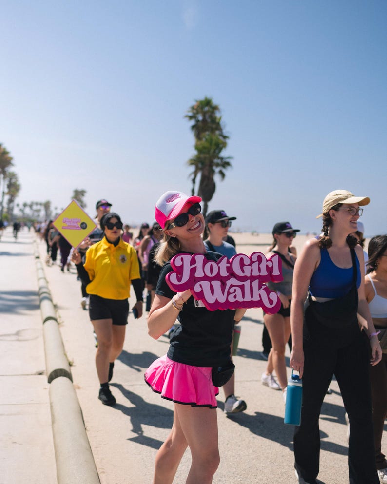Hot Girl Walk on the beach in Santa Monica, California