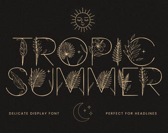 Tropic Summer - Fuente botánica de lujo / Fuente de hojas / Fuente natural / Fuente orgánica