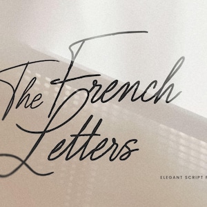 Fuente cursiva elegante con letras francesas / Fuente personalizada / Fuente de logotipo de lujo