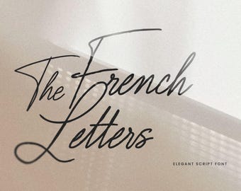 Fuente cursiva elegante con letras francesas / Fuente personalizada / Fuente de logotipo de lujo