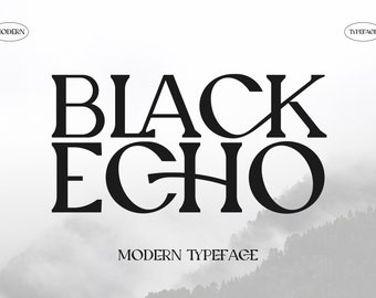 Fuente de ligadura moderna Black Echo / Fuente con serifa en negrita / Fuente para marca y logotipo