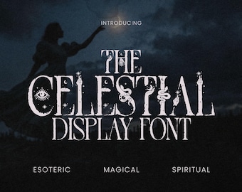 Celestial - Tipografía mística y esotérica / Fuente de tarot oculto / Fuente de visualización mágica / Fuente de wicca