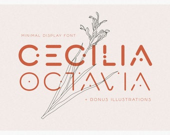 Cecilia Octavia - Fuente sans serif minimalista / Fuente de visualización minimalista / Fuente monolineal