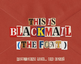 Blackmail — Duo de fuentes recortadas de papel estilo rescate - Fuente recortada de papel para revistas