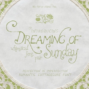 Drömmer om söndag - Whimsical Cottagecore-typsnitt / Curly Apothecary-typsnitt