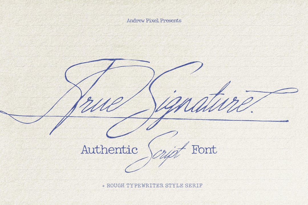 True Signature - Authentic Handwritten Script Font - Etsy