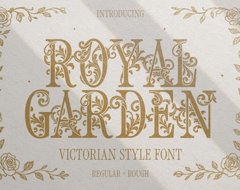 Royal Garden - Swirly Victorian Font | Decorative Wedding Font |