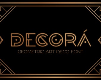 DECORÁ - Fuente Art Déco Geométrica / Fuente de Lujo de los Años 20 / Fuente de Exhibición Dorada