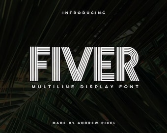 Fiver - Multiline Display Font | Logo Sans Serif Font | Branding Font