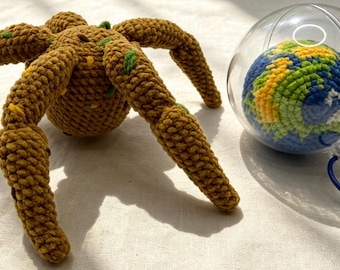 Crochet Rocky Lava Handmade Earth Sci-Fi Movie Grace Stress Bean Ball Planet Keychain Bag Charm Car Hanging Decor Spider Hacky Sack Toy