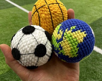 Crochet Earth Hacky Sack Handmade Sci-Fi Lava Grace Footbag Stress Bean Ball Planet Bag Charm Juggling Car Decor Play Soccer Basketball