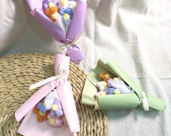 Handmade Crochet Mini Bouquet, Finished Product, Puffs, Anniversary, Birthday, love forever girlfriend wife her valentine gift