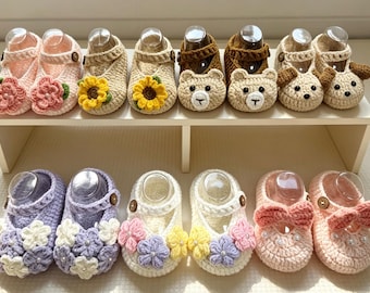 Botines de ganchillo para bebé, hechos a mano, accesorio para fotos de recién nacidos, zapatos suaves para cuna, regalo para baby shower de 3 a 12 meses, decoración de guardería, cumpleaños, revelación de género.