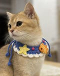 Handmade Crochet Pet Collar Cottagecore Pastel Necklace for Small Dogs Cats Rabbits Puppy Kitten cute Floral Pet Accessory custom outfit