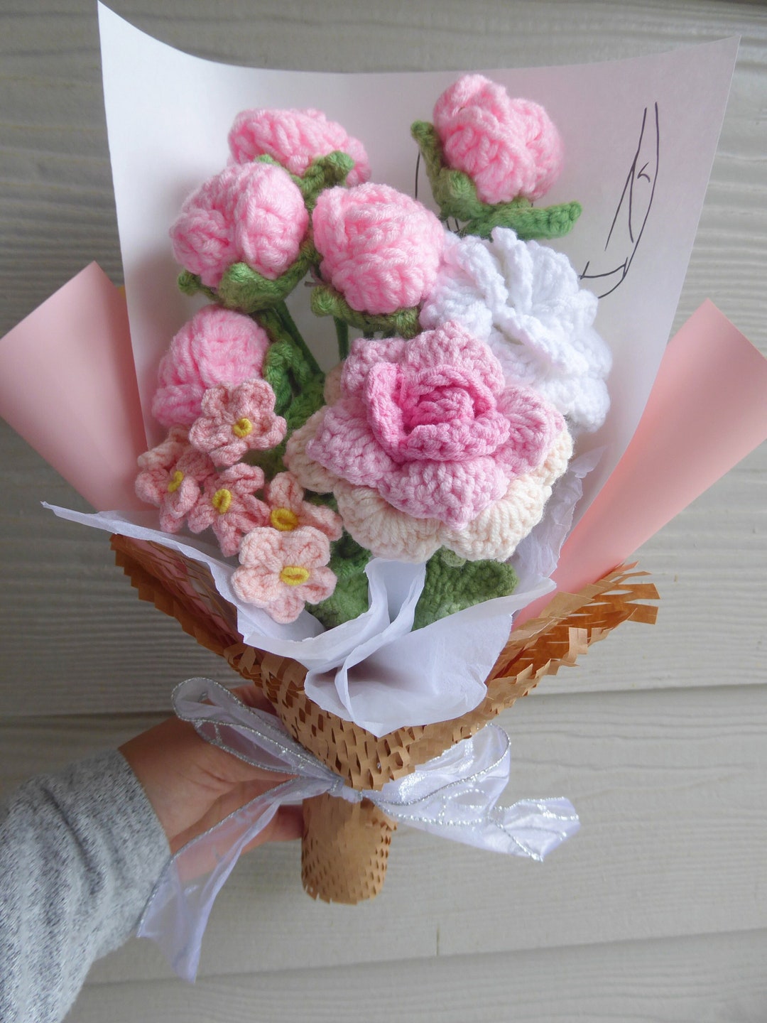 Pink pipecleaner flowers tutorial ✨✨💗#handmade #diy#foryou #flowers , Crochet Flower Bouquet