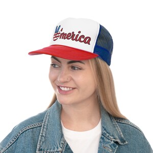 Merica trucker hat celebrate 4th of july in style americas independance Trucker Caps this trucker hat is perfect for summer funny
