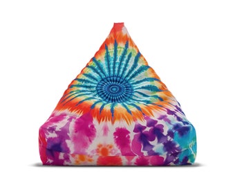 CoolAF Bean Bag Cover, Tie Dye #33, Psychedelic Hippie 1970s Bean bag Chair, Retro Decor
