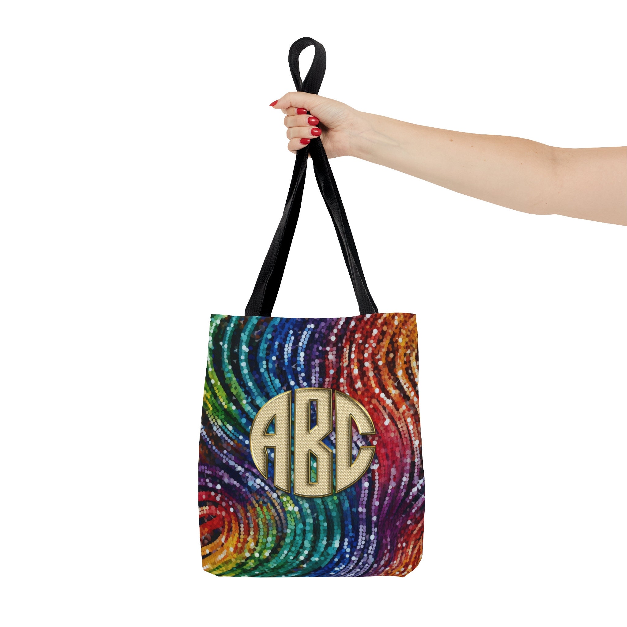Happy Totes Rainbow Ribbons 2, Durable Tote Bag, Personalized, Shopping ...