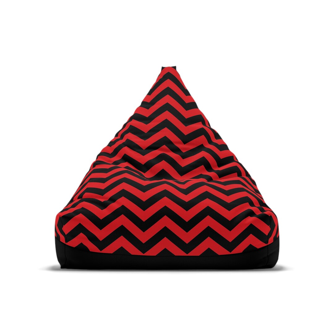 Festive Bean Bag Chairs Red Horizontal Chevrons on Black Etsy