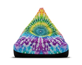 CoolAF Bean Bag Cover, Tie Dye #15, Psychedelic Hippie 1970s Bean bag Chair, Retro Decor
