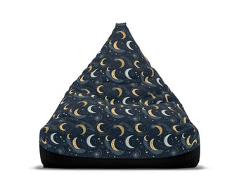 Bean Bag Chair Cover, Crescent Moons, Personalized Beanbag, Giant Beanbag, Funky Retro Furniture, Groovy Beanbag