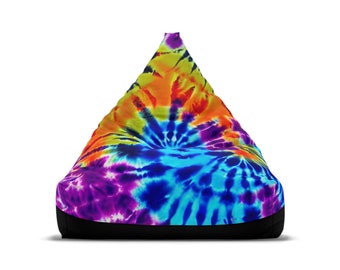 CoolAF Bean Bag Cover, Tie Dye #26, Psychedelic Hippie 1970s Bean bag Chair, Retro Decor