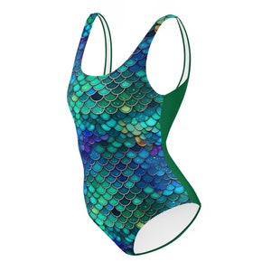 SexyAF Vibrant Iridescence: Mermaid Scales #6 One-Piece Swimsuit, Women's Swimwear, XS-3XL