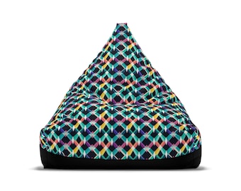 Bean Bag Chair Cover, Electromagnetic Waves, Personalized Beanbag, Giant Beanbag, Funky Retro Furniture, Groovy Beanbag