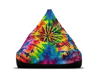 CoolAF Bean Bag Cover, Tie Dye #20, Psychedelic Hippie 1970s Bean bag Chair, Retro Decor