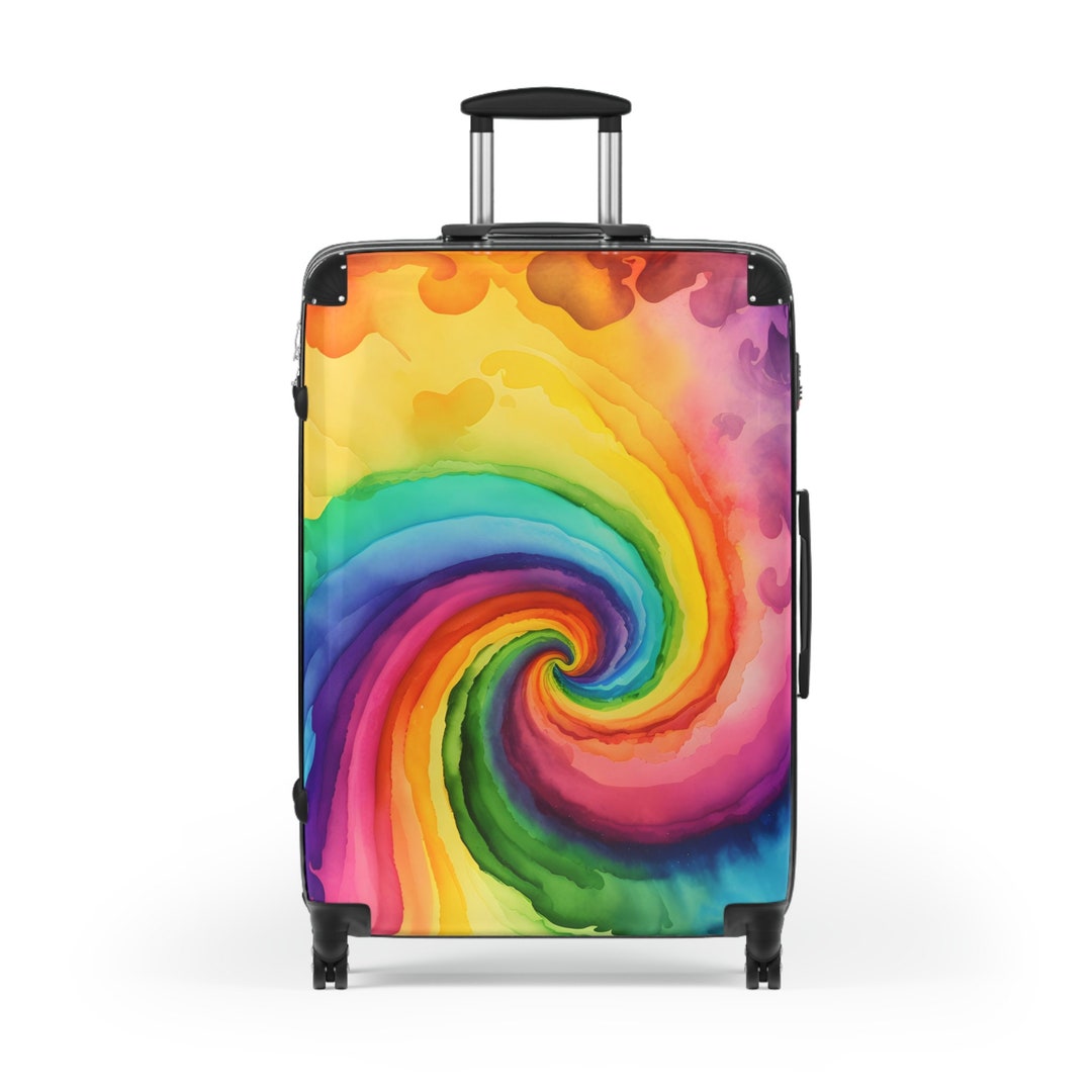 Suitcase Tie Dye 10 Unique Colorful Luggage Durable Travel Etsy