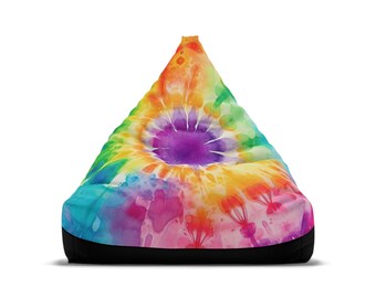 CoolAF Bean Bag Cover, Tie Dye #24, Psychedelic Hippie 1970s Bean bag Chair, Retro Decor