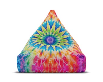 CoolAF Bean Bag Cover, Tie Dye #34, Psychedelic Hippie 1970s Bean bag Chair, Retro Decor