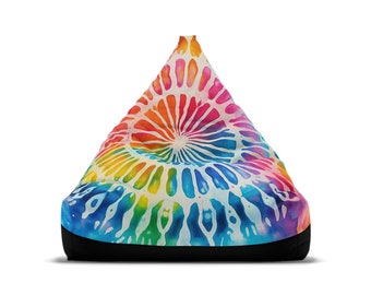 CoolAF Bean Bag Cover, Tie Dye #16, Psychedelic Hippie 1970s Bean bag Chair, Retro Decor