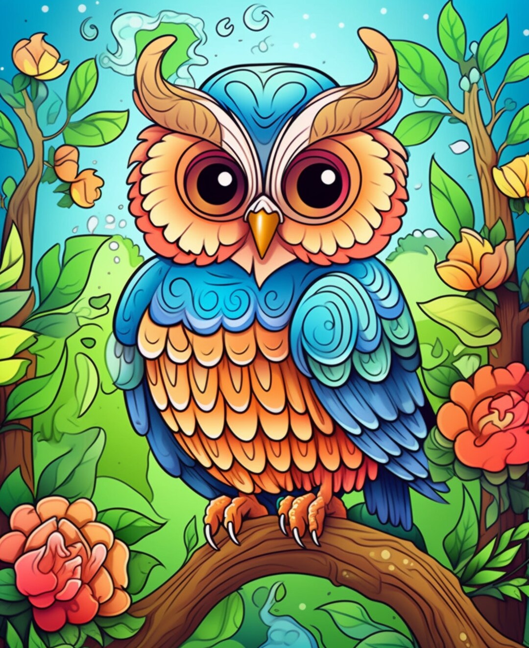 Owl Coloring Book for 6-8 Years Old Kids - Etsy