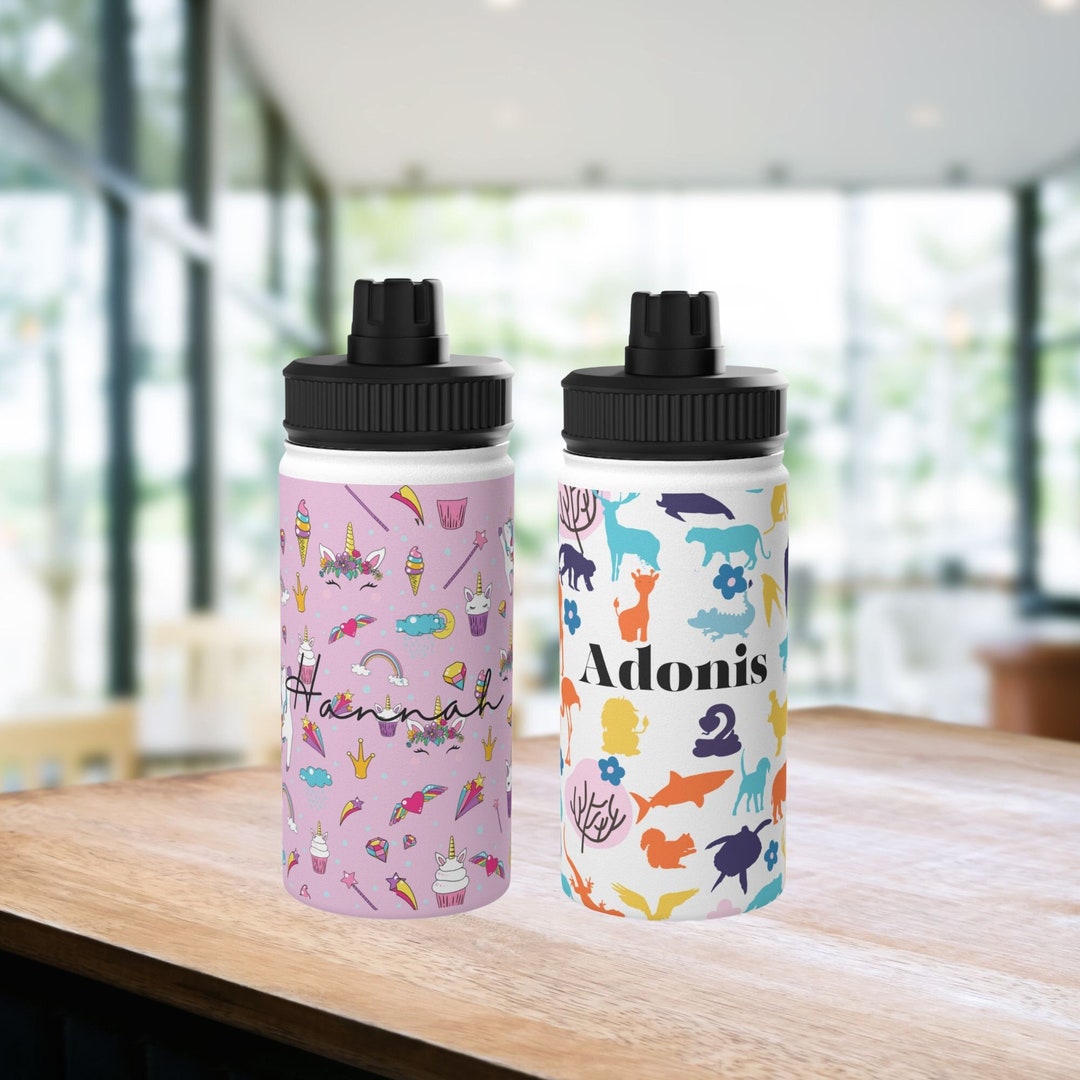 Personalized Kids Water Bottle Kids Name Tumbler School Water Bottle ...