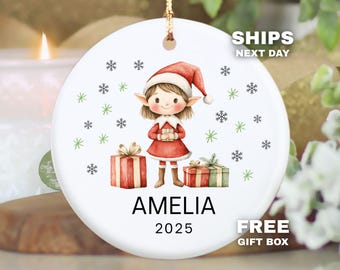 Personalized Name Ornament for Girls Christmas Ornament Girl Christmas Ornament Keepsake Kid's Christmas Ornament Girl's Christmas Ornament