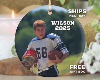 Custom Football Christmas Ornament for Football Player Ornament Football Team Keepsake Football Ornament, Personalized Football Ornament