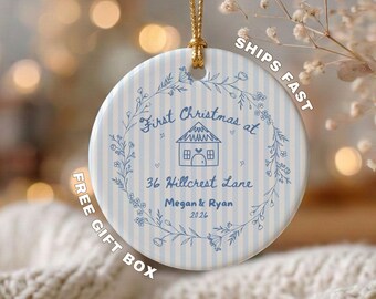 First Christmas in New Home Ornament, Personalized New Home Ornament, Our First Christmas at Home, Custom Address Ornament